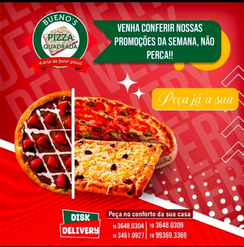 Bueno's Pizza quadrada